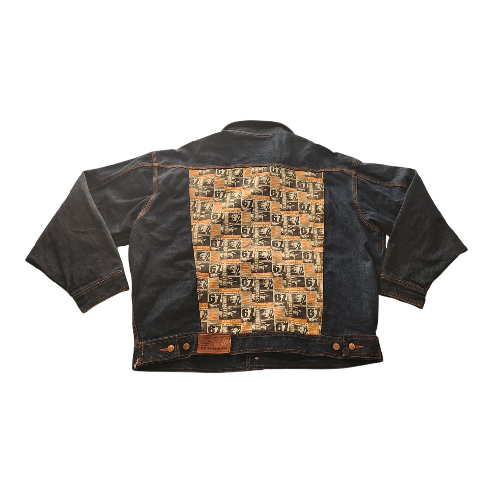 Y2k‎ Willie Esco Cargo Denim Jean Jacket Vintage 2000s NYC Bodega Back panel